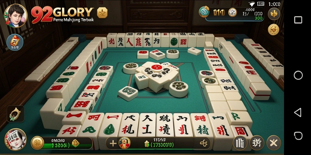Tampilan gameplay Mahjong yang seru dan menarik di 92GLORY.