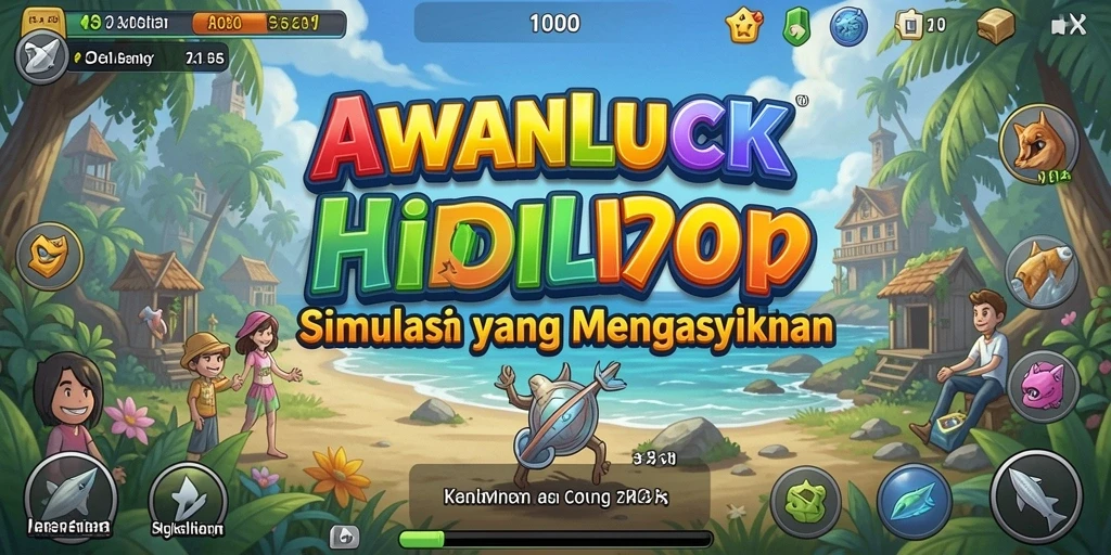 Screenshot gameplay AWANLUCK menampilkan simulasi kehidupan yang seru.