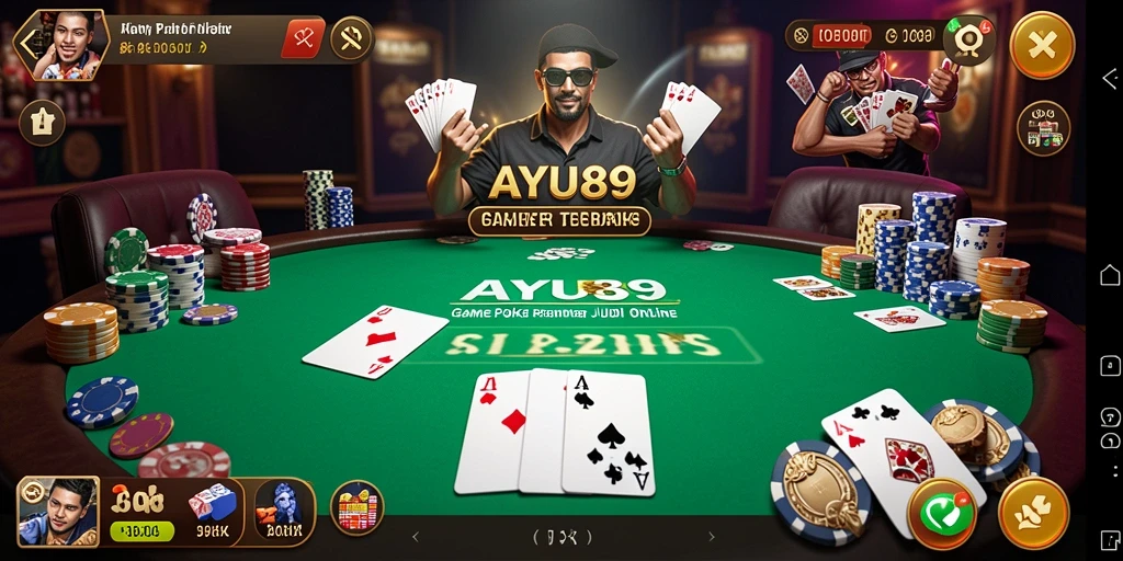 Tampilan gameplay AYU89 yang memukau dengan suasana Poker yang nyata.