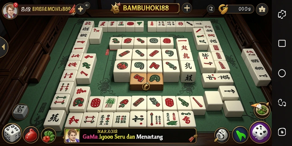 Screenshot gameplay BAMBUHOKI88 menampilkan momen seru dalam permainan Mahjong.