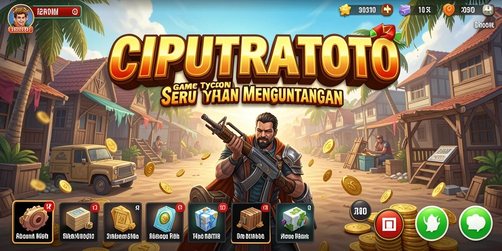Tampilan gameplay seru dalam CIPUTRATOTO yang menampilkan strategi bisnis.
