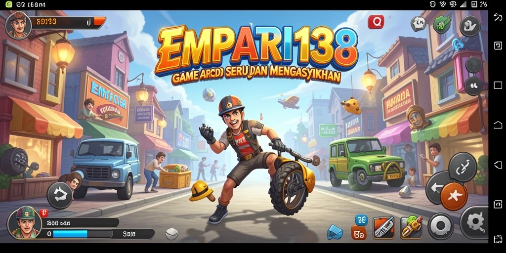Screenshot utama EMPATI138 menunjukkan gameplay arcade yang dinamis dan mengasyikkan.