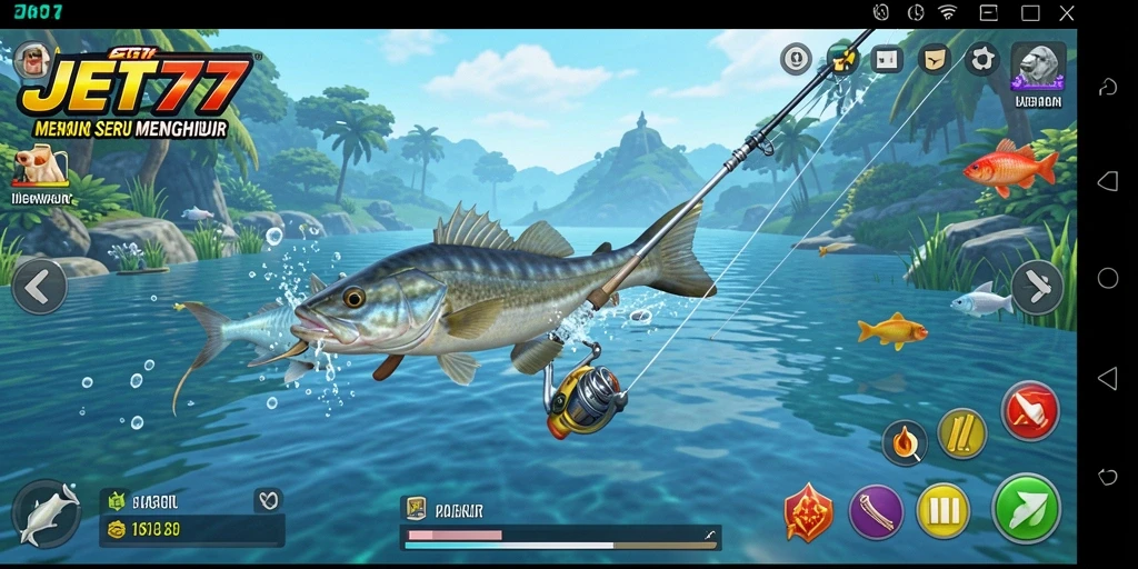 Screenshot JET77 menampilkan gameplay memancing yang menakjubkan.