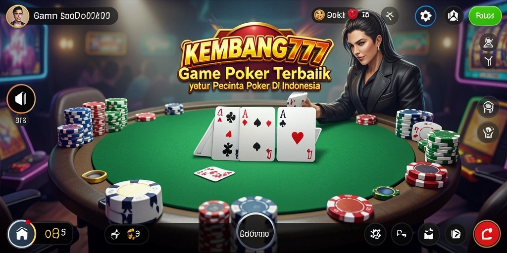 Tampilan gameplay menarik KEMBANG777 saat bermain Poker.
