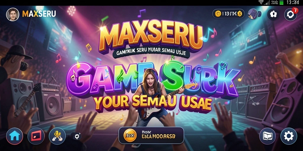 Tampilan gameplay <strong>MAXSERU</strong> yang seru dengan berbagai lagu.