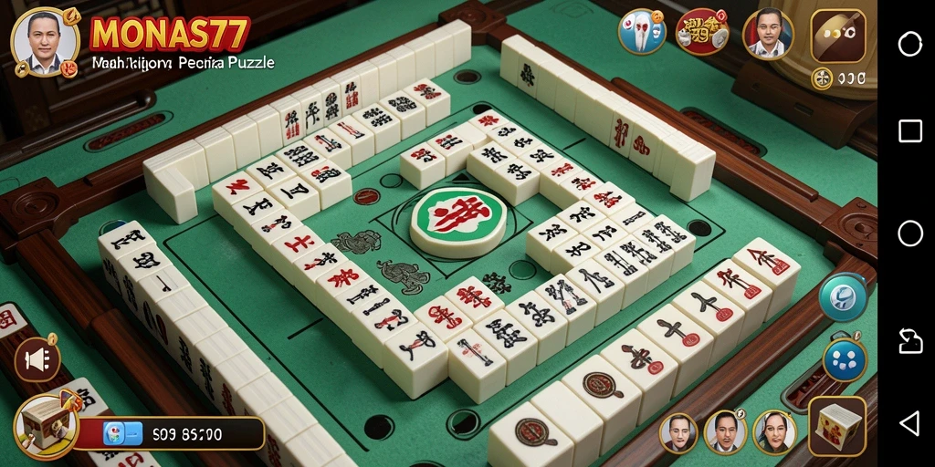 Tampilan gameplay MONAS77 yang menampilkan keseruan permainan Mahjong.