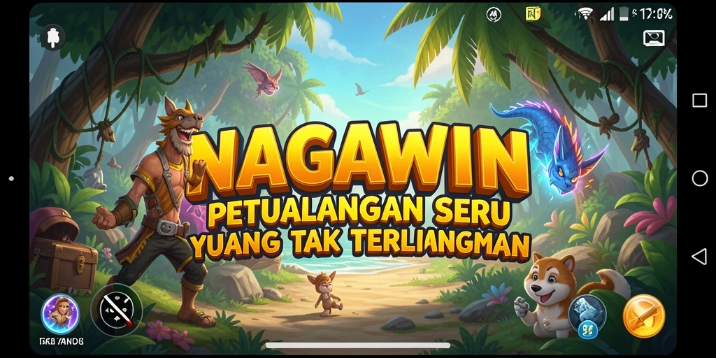 Tampilan gameplay NAGAWIN dengan karakter menjelajahi dunia petualangan.