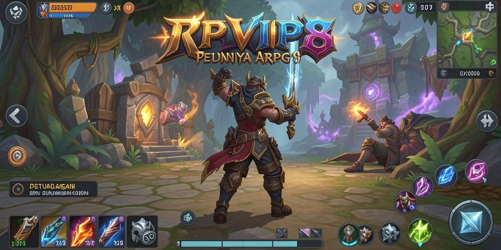 Tampilan gameplay seru dalam dunia ARPG RPVIP8.