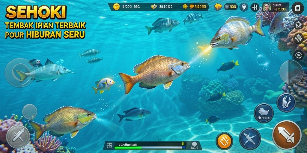 Gameplay seru SEHOKI dengan berbagai jenis ikan.