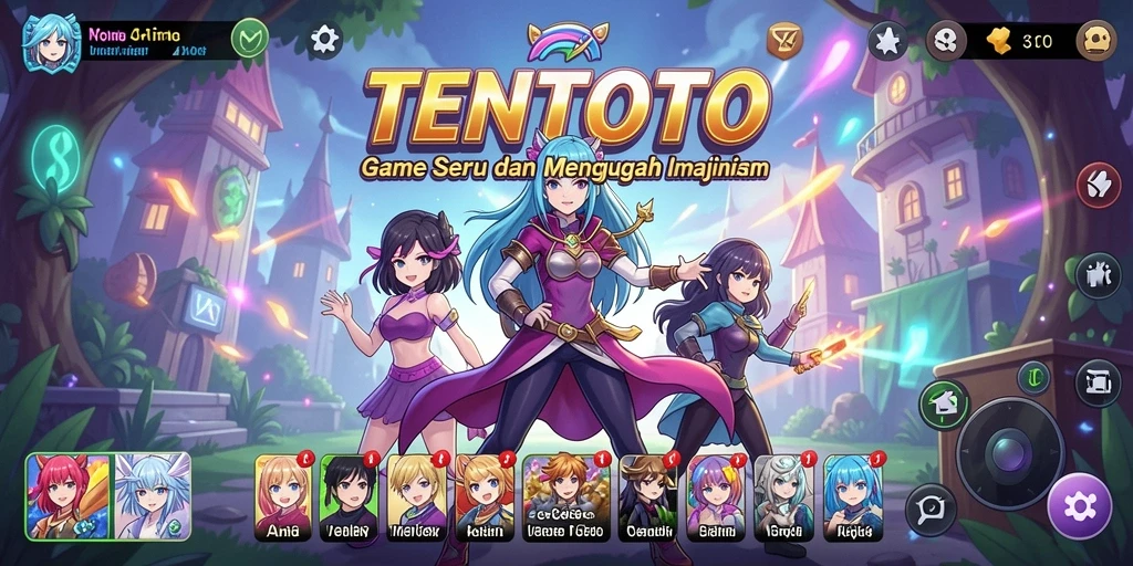 Tangkapan layar TENTOTO menampilkan karakter Anime dalam aksi pertempuran yang menarik.
