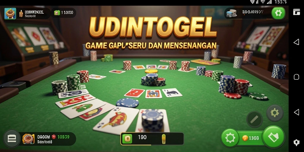 Tampilan gameplay seru dalam game Gaple UDINTOGEL.