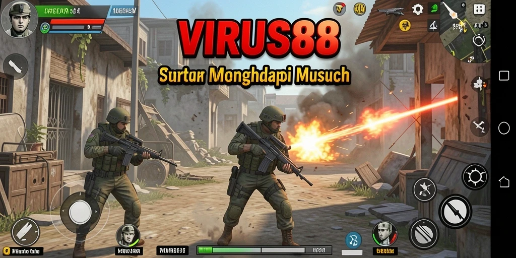 Tangkapan layar utama dari gameplay strategis <strong>VIRUS88</strong> yang mendebarkan.